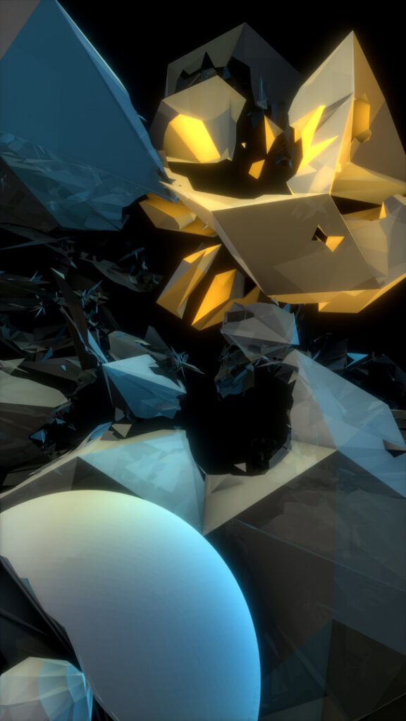 Fracture #17 — procedural geometry with boolean set operations